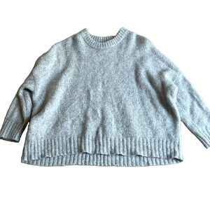 Jenni Kayne Womens Alpaca Cocoon‎ Sweater 2X Grey Cozy Sustainable Minimalist
